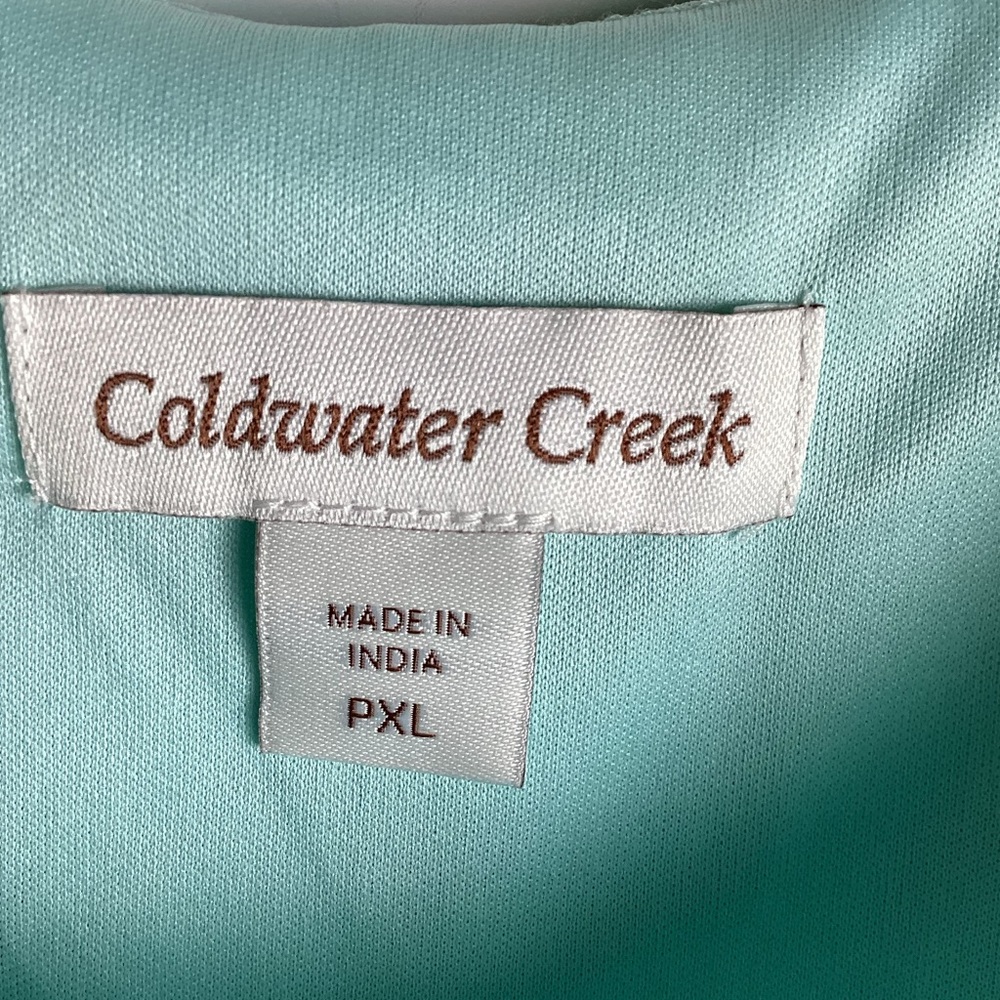 Coldwater Creek Light Blue& Green  tiered  Floral Midi Dress size PXL - Picture 6 of 12